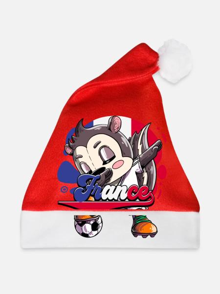 Frankreich Fußball - Weihnachtsmütze - Rot - Vorne