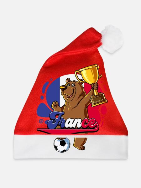 Frankreich Fußball - Weihnachtsmütze - Rot - Vorne