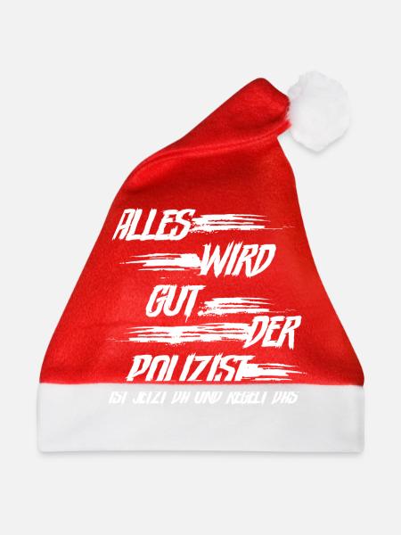 Polizist Polizei - Weihnachtsmütze - Rot