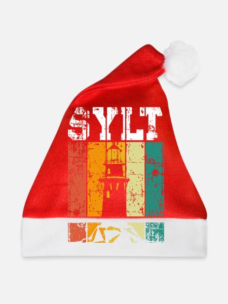 Sylt Leuchtturm - Weihnachtsmütze - Rot