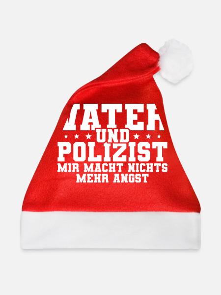 Polizist Polizei Papa - Weihnachtsmütze - Rot