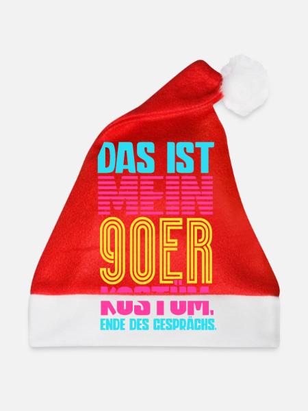 Das Ist Mein 90er Kostüm 90er Jahre - Weihnachtsmütze - Rot