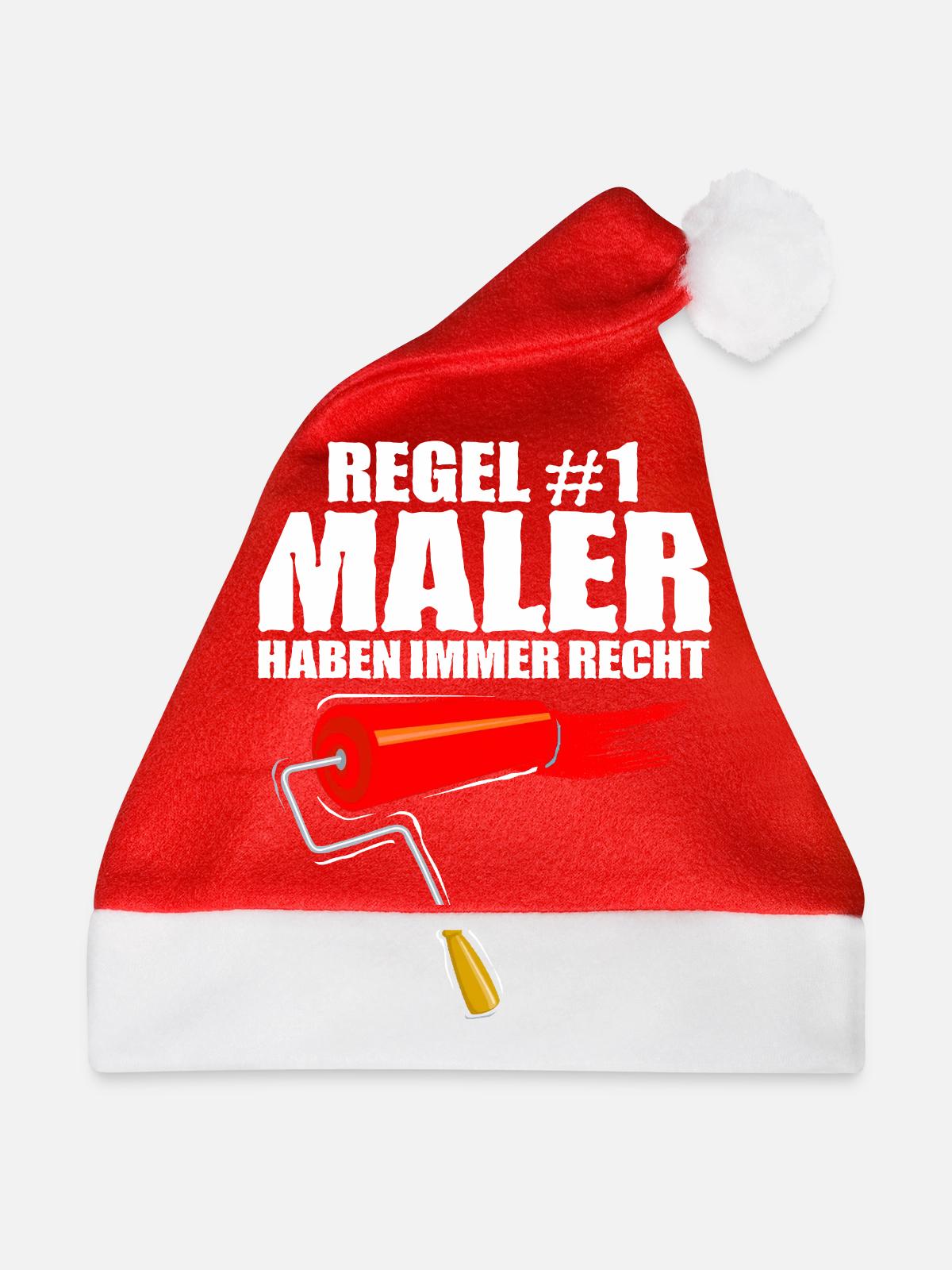 Maler - Weihnachtsmütze - Rot - Vorne