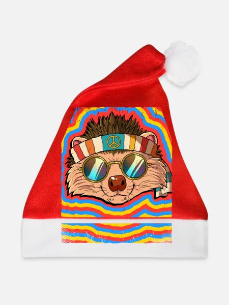 Hippie Igel Psychedelisch Trippy - Weihnachtsmütze - Rot