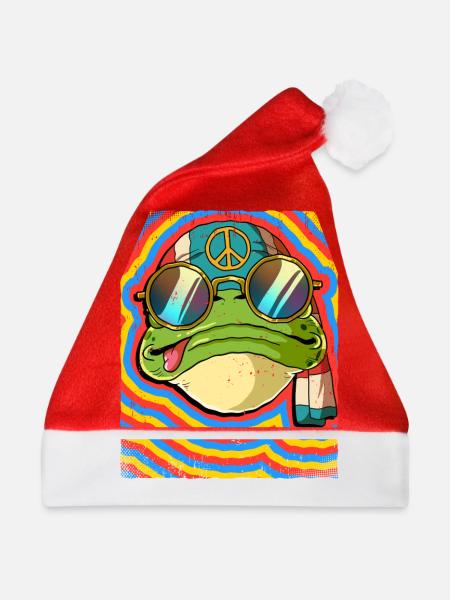 Hippie Frosch Psychedelisch Trippy - Weihnachtsmütze - Rot