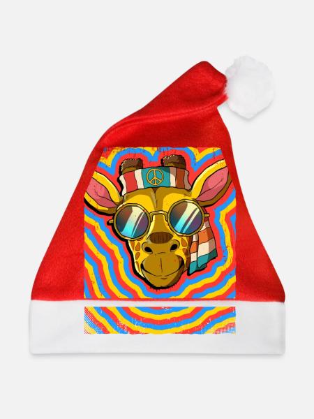 Hippie Giraffe Psychedelisch Trippy - Weihnachtsmütze - Rot