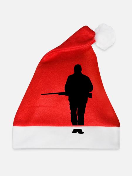 Jäger Jagen Silhouette - Weihnachtsmütze - Rot