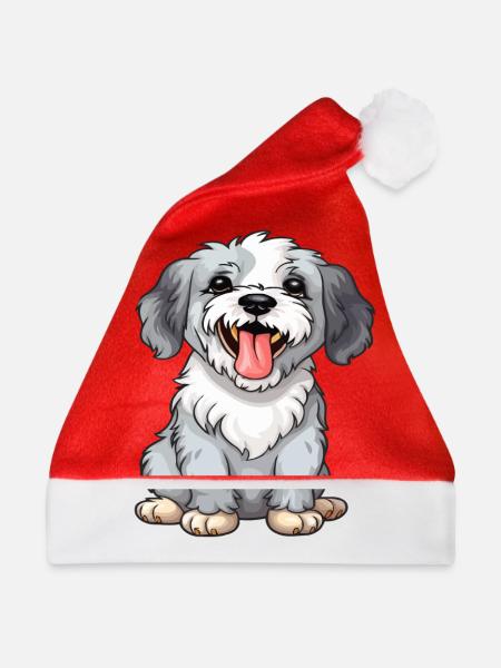 Niedliches Hündchen - Weihnachtsmütze - Rot