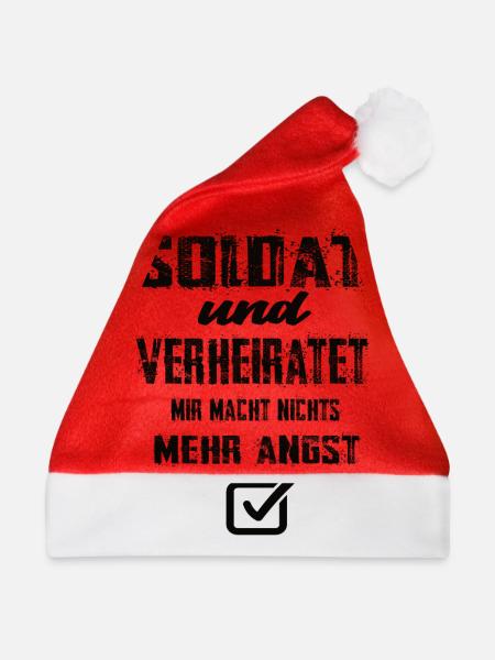 Soldat und Verheiratet - Weihnachtsmütze - Rot