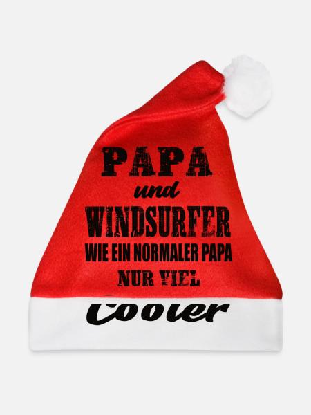 Papa und Windsurfer Windsurfen Wassersport - Weihnachtsmütze - Rot - Vorne