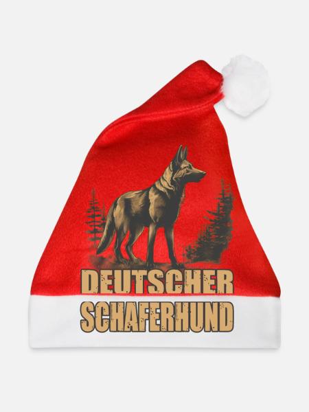 Deutscher Schäferhund Hund Hunderasse - Weihnachtsmütze - Rot