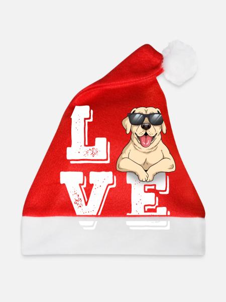 Love Labrador - Weihnachtsmütze - Rot - Vorne