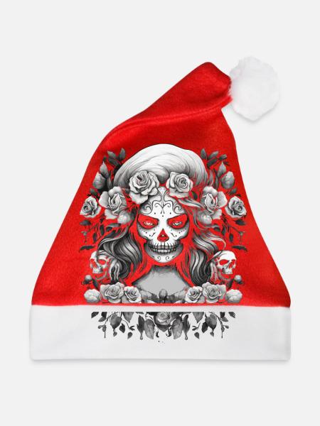 Gothic Ästhetik Goth - Weihnachtsmütze - Rot