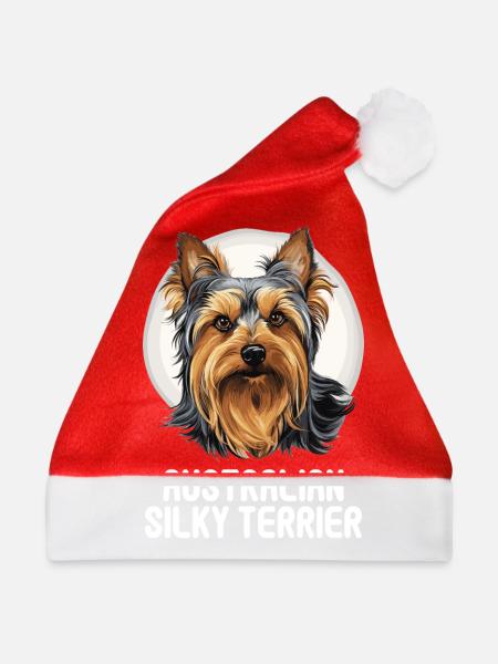 Australian Silky Terrier - Weihnachtsmütze - Rot