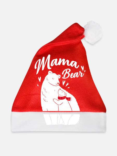 Mama Bear - Weihnachtsmütze - Rot - Vorne