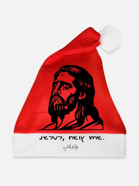 Jesus, hilf mir - Weihnachtsmütze - Rot