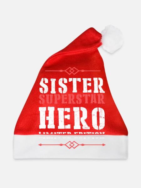 Beste Schwester Heldin Spruch - Weihnachtsmütze - Rot