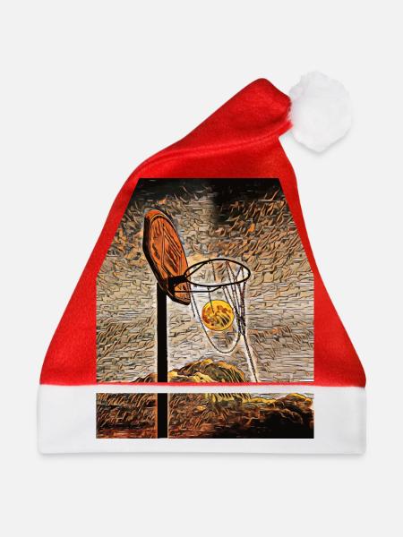 Mondschein-Basketball - Weihnachtsmütze - Rot