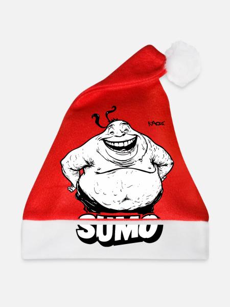 Großer, dicker Sumo - Weihnachtsmütze - Rot