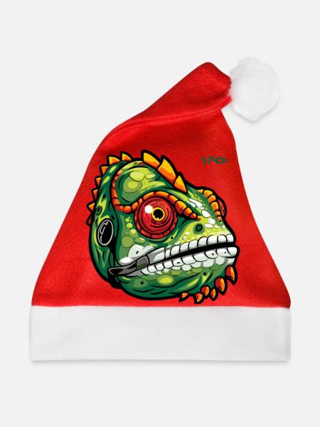Chamäleon Echse - Weihnachtsmütze - Rot