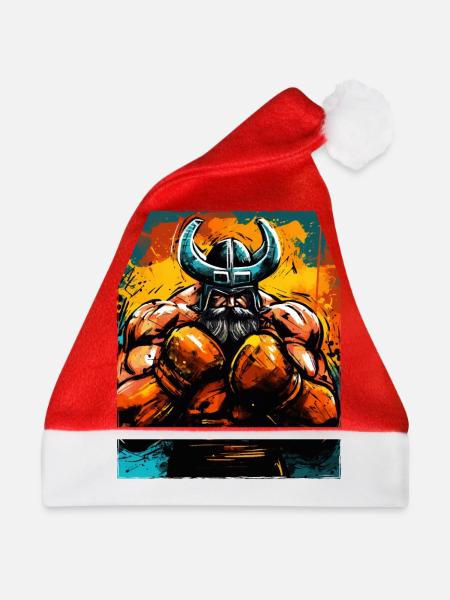 Wikinger Boxer Kämpfer Odin - Weihnachtsmütze - Rot