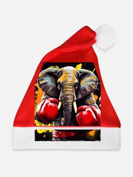 Elefant Boxer Kämpfer - Weihnachtsmütze - Rot