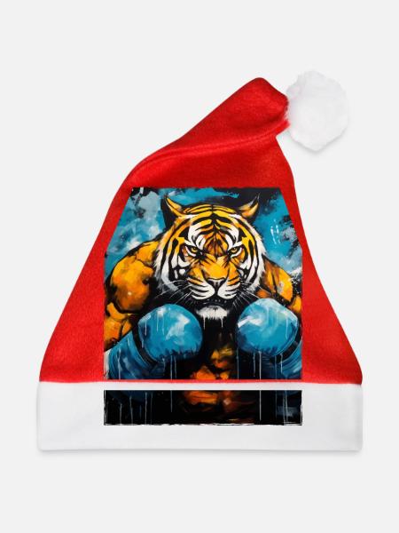 Tiger Boxer Kämpfer - Weihnachtsmütze - Rot