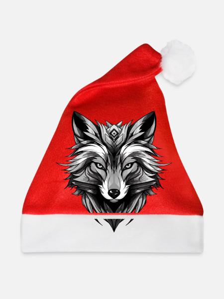 Fuchs Tier Kopf - Weihnachtsmütze - Rot