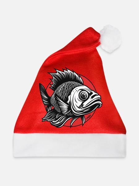 Der wütende Fisch - Weihnachtsmütze - Rot