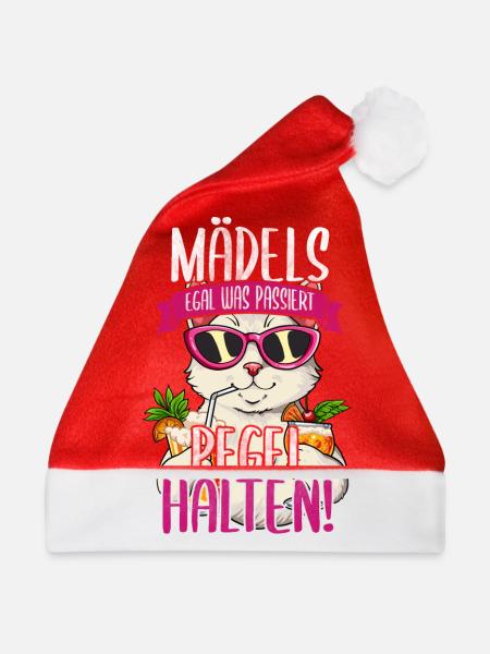 Mädels Egal Was Passiert Pegel Halten - Weihnachtsmütze - Rot - Vorne