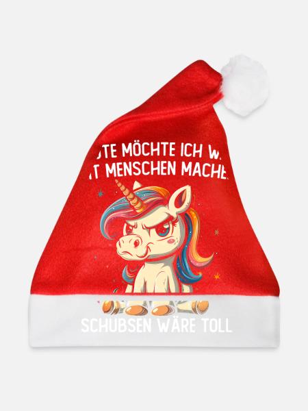 Schubsen Wäre Toll Einhorn - Weihnachtsmütze - Rot