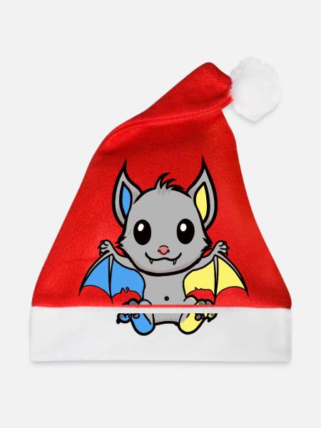 Halloween Fledermaus Fledermäuse Kind Kinder - Weihnachtsmütze - Rot