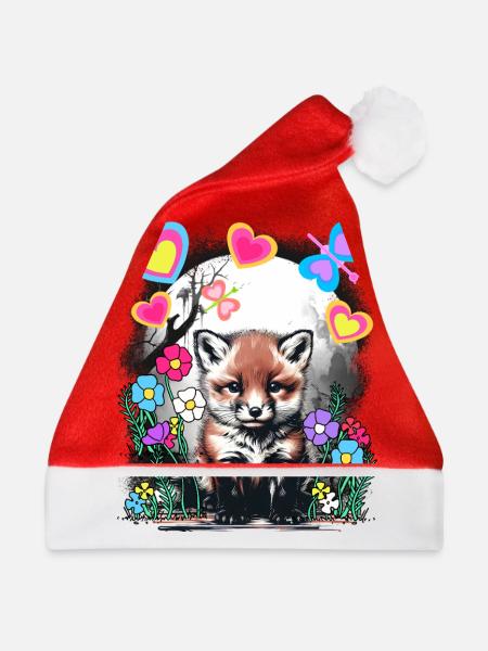 Frühling Retro Fuchs Füchse Frühlingsanfang - Weihnachtsmütze - Rot