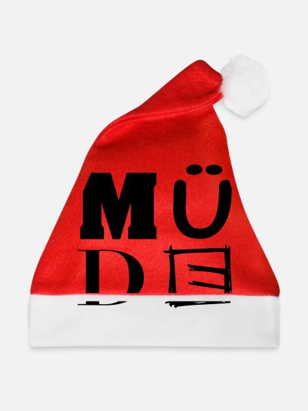 müde - Weihnachtsmütze - Rot