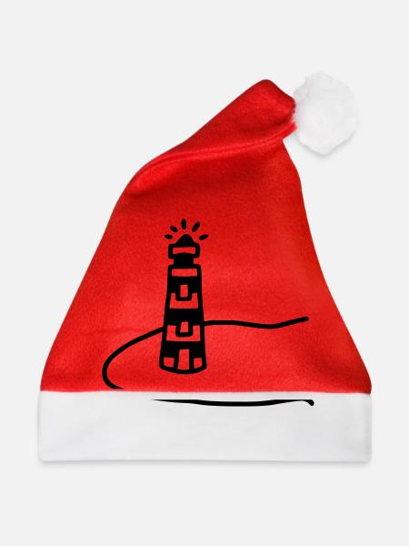 Leuchtturm Insel - Weihnachtsmütze - Rot