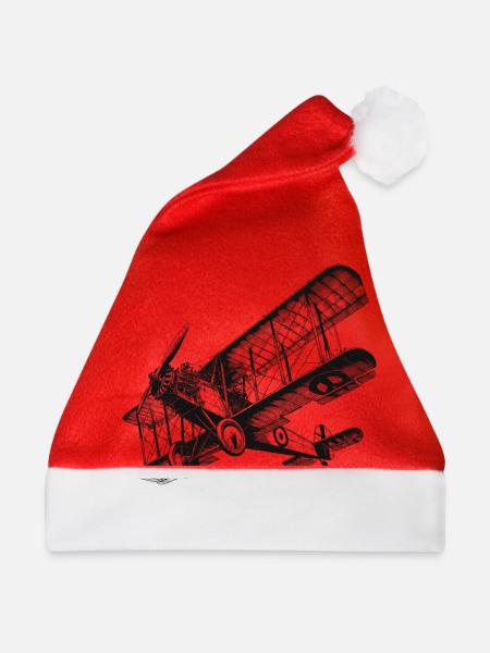 Doppeldecker Flugzeug - Weihnachtsmütze - Rot