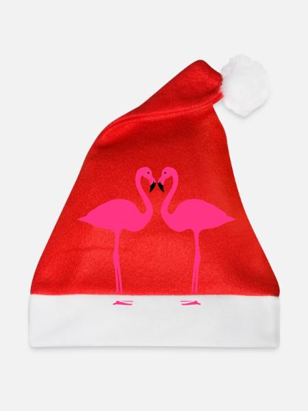 Flamingos 2farbig - Weihnachtsmütze - Rot