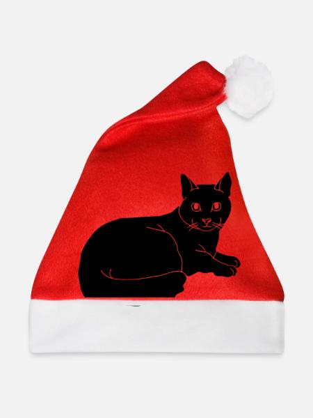 cat - Weihnachtsmütze - Rot