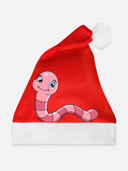 Regenwurm - Weihnachtsmütze - Rot