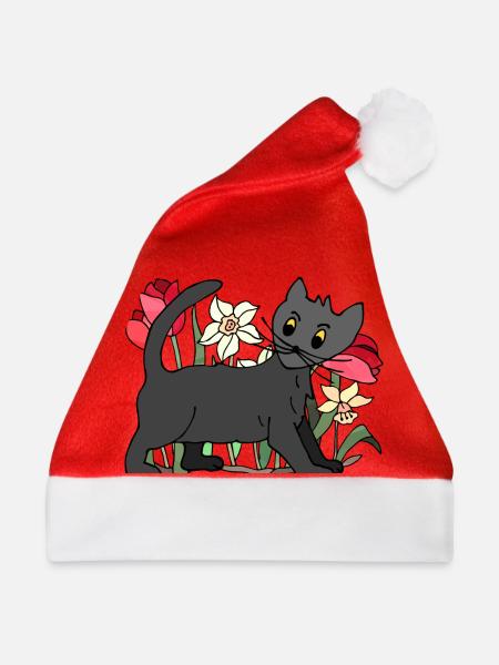 Katze - Weihnachtsmütze - Rot
