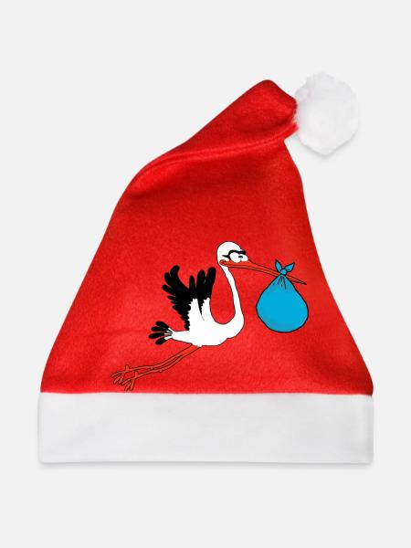 Storch - Weihnachtsmütze - Rot