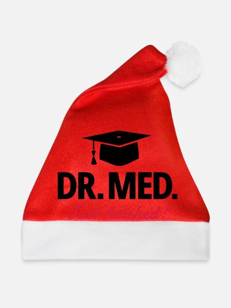 Dr. med. - Doktorhut - Weihnachtsmütze - Rot