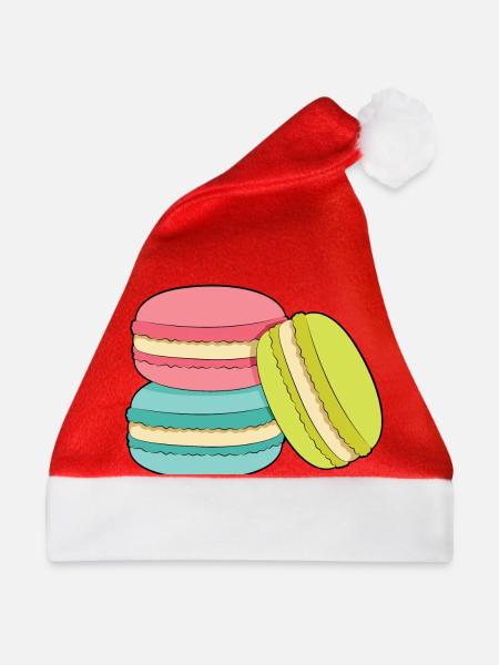 Makronen - Weihnachtsmütze - Rot