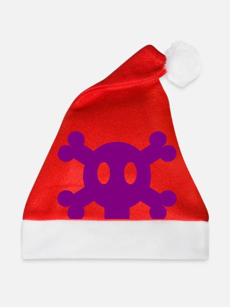 Schädel und Knochen - Weihnachtsmütze - Rot