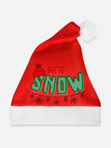 Let it snow bunt - Weihnachtsmütze - Rot