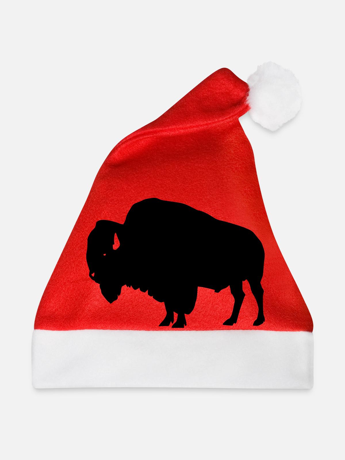 Bison - Weihnachtsmütze - Rot - Vorne