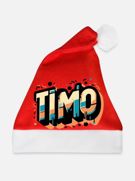Timo Name Graffiti - Weihnachtsmütze - Rot