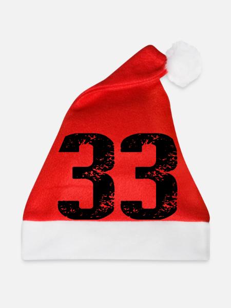 33 Zahl Trikot - Weihnachtsmütze - Rot