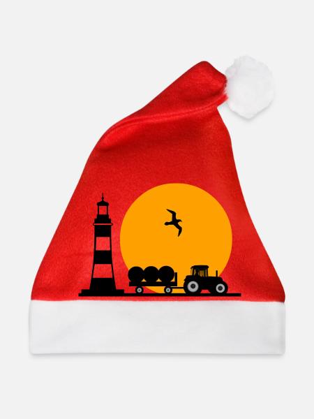 Traktor - Weihnachtsmütze - Rot