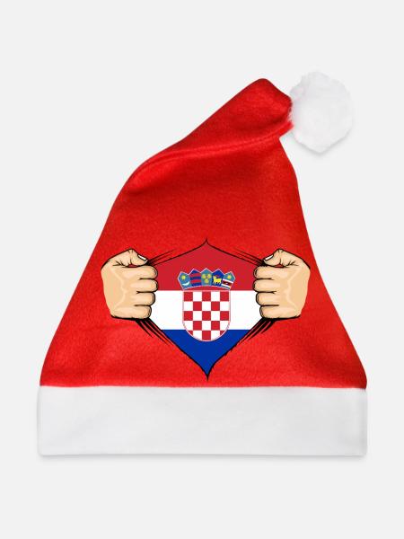 Kroatien Flagge Design - Weihnachtsmütze - Rot